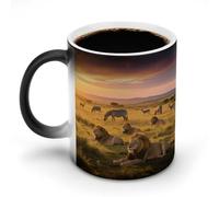 FekiLoot Grassland Animals at Dusk 12 Oz Color Changing Ceramic Magic Mug