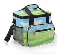 FekiLoot Grassland Windmill Group Cooler Bag Small Portable Insulated,Beach Cooler Soft Large for Men Women Ice Chest Backpack for Beach, Camping, Travel, Picnic