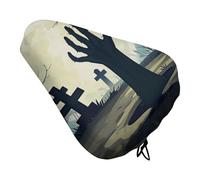 FekiLoot Graveyard Ghost Hand Bike Seat Cover Outdoor Waterproof Bicycle Saddle Cover Bike Cushion Covers Protector with Drawstring for Exercise Mountain Road Bikes Men Women