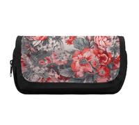 FekiLoot Gray Butterfly Pattern Pencil Case Office Pencil Box Large Capacity Pencil Box Pouch Holder Double Zipper Pencil Case Use to Organize Desktop And Plan Space Home Office