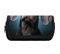 FekiLoot Gray Dog Pictures Pencil Case Portable Zipper Large Capacity Pencil Bag Handheld Multi Function Portable Pencil Pouch Organizer for Family Office Supplies