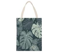 FekiLoot Gray Leaf Pattern Shopping Bag Canvas Tote Bag