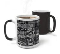 FekiLoot Gray Pattern Background Heat Color Changing Cup Coffee Mug