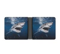 FekiLoot Great White Shark Opens Mouth Slim Wallet-Thin & Stylish,Leather Wallet for Men And Women,Bifold Wallet Gifts for Husband Father