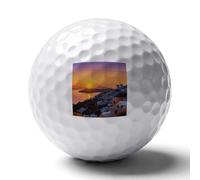 FekiLoot Greece Island Sunset Landscape Practice Golf Ball for Putting Practice and Training,Golf Ball with Easy Control Soft Feel