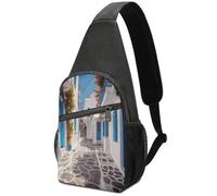 FekiLoot Greece Street Chest Pack for Men & Women,Chest Bag with Zipper Pockets,Adjustable Strap,Crossbody Bags for Travel,Daily
