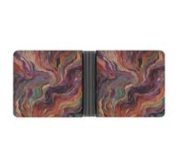 FekiLoot Green And Orange Leather Wallet Double-Sided Different Images Bifold Wallet Ultra Strong Stitching Slim Wallets
