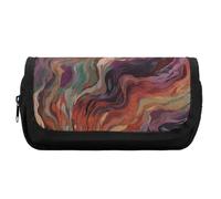 FekiLoot Green And Orange Pencil Case Office Pencil Box Large Capacity Pencil Box Pouch Holder Double Zipper Pencil Case Use to Organize Desktop And Plan Space Home Office