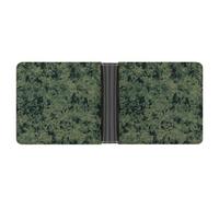 FekiLoot Green Army Digital Camouflage Leather Wallet Double-Sided Different Images Bifold Wallet Ultra Strong Stitching Slim Wallets