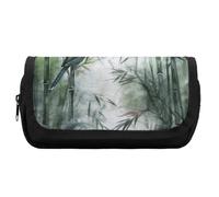 FekiLoot Green Bird Painting Pencil Case Office Pencil Box Large Capacity Pencil Box Pouch Holder Double Zipper Pencil Case Use to Organize Desktop And Plan Space Home Office