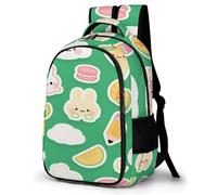 FekiLoot Green Bunny Fruit Backpack for Women Men Nurse Bag Front Pocket, Carry On Backpack for Weekender Business Hiking