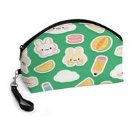 FekiLoot Green Bunny Fruit Makeup Bag Toiletry Bag Cosmetic Organizer