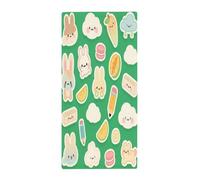 FekiLoot Green Bunny Fruit Towels for Bathroom, Bath Towels 13.8 X 28.7 Inch, Hand Towel Multipurpose Use As Bath Fitness, Bathroom, Shower, Sports, Yoga Towel