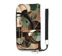 FekiLoot Green Circle Pattern Long Wallet Large Capacity Zipper Purse Ladies Multi-card Slot Coin Phone Travel Pocket