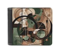 FekiLoot Green Circle Pattern Wallet Fashionable Slim Leather Wallet with Multiple Card Slots And Hidden Compartments Wallets