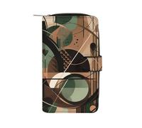 FekiLoot Green Circle Pattern Wallet for Men Women Large Capacity Purse Clutch Bag Handbag Checkbook Cash Credit Cards