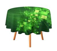 FekiLoot Green Digital Art Round Tablecloth - Heavy Duty and Washable,Polyester Decorative Fabric Table Cover,Tablecloths for Kitchen Dining, Wedding, Birthday Party36x36in