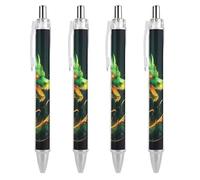 FekiLoot Green Dragon Ballpoint Pens Retractable Ball Point Pens Smooth-Flowing Black Ink 0.5mm Writing Pen Black Ink Pen for Men Women 4 PCS