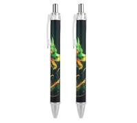 FekiLoot Green Dragon Ballpoint Pens Retractable Ball Point Pens Smooth-Flowing Black Ink 0.5mm Writing Pen Black Ink Pen for Men Women 2 PCS