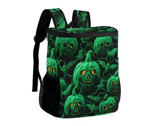 FekiLoot Green Ghost Horror Halloween Pumpkin Durable Cooler Backpack, Cooler Bag Large & Leakproof,Collapsible Cooler for Hot And Cold,Camping