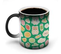 FekiLoot Green Hamster Fruit 12 Oz Color Changing Ceramic Magic Mug