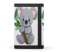 FekiLoot Green Leaf Koala Wallet for Women Men Trifold Wallet Large Front Pocket Wallets Travel Slim RFID Blocking Wallets Coin Purse Credit Card Holder