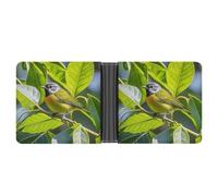 FekiLoot Green Leaves And Birds Wallet Slim PU Bifold Design Wallet with Multiple Card Slots Wallets Extra Capacity Pocket Wallets
