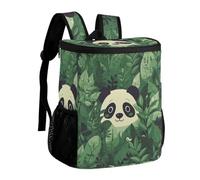 FekiLoot Green Leaves Panda Pattern Durable Cooler Backpack, Cooler Bag Large & Leakproof,Collapsible Cooler for Hot And Cold,Camping