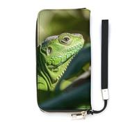 FekiLoot Green Lizard Long Wallet Large Capacity Zipper Purse Ladies Multi-card Slot Coin Phone Travel Pocket
