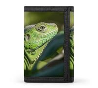 FekiLoot Green Lizard Wallet Compact Blocking Trifold Wallets with Zipper Minimalist Purse Wallet Credit Card Holder