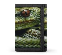 FekiLoot Green Snake Wallet for Men Slim Minimalist Trifold Wallet with ID Window And Credit Card Holder
