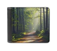 FekiLoot Green Under The Sunshine Wallet Large Capacity Slim Bifold Wallet with Multiple Card Slots PU Leather Men Purse