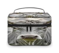 FekiLoot Grey Animals Makeup Bag Large Capacity Travel Cosmetic Bag Lightweight Hand-held Toiletry Bags Portable Cosmetic Pouch Cute Make Up Pouch for Women
