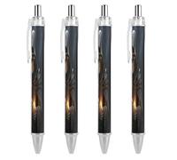 FekiLoot Grim Reaper Ballpoint Pens Retractable Ball Point Pens Smooth-Flowing Black Ink 0.5mm Writing Pen Black Ink Pen for Men Women 4 PCS
