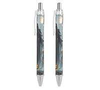 FekiLoot Grim Reaper Ballpoint Pens Retractable Black Ink Ballpoint Pens 0.5mm Medium Point Smooth Writing Pattern Pen with Super Soft Grip Cute Work Supplies for Men Women 2 PCS