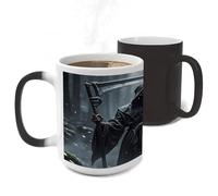 FekiLoot Grim Reaper Color Changing Mugs Heat Sensitive Coffee Mug 11 Oz Novelty Ceramic Cup with Handle Magic Cups Temperature Changing Coffee Tumblers for Women Men Funny Gifts
