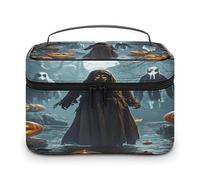 FekiLoot Grim Reaper Makeup Bag Large Capacity Travel Cosmetic Bag Lightweight Hand-held Toiletry Bags Portable Cosmetic Pouch Cute Make Up Pouch for Women