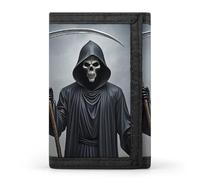 FekiLoot Grim-Reaper Wallet Men's Trifold Wallet Extra Capacity Credit Card Holder Cards Purse Front Pocket
