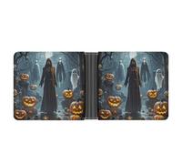 FekiLoot Grim Reaper Wallet Slim Leather Bifold Wallet Extra Capacity Wallets with Multiple Card Slots Men Billfold