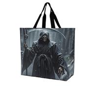 FekiLoot Grim ReaperTote Bag for Women Foldable Beach Bag Reusable Grocery Bags Crossbody Shoulder Bags