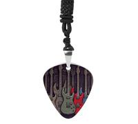 FekiLoot Guitar Pattern Guitar Pick Necklace for Women&Men Personalized Pendant Necklaces Exquisite Metal Necklaces Cool Guitar Pick Holder Necklace Unique Gifts for Adult