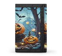 FekiLoot Halloween Flying Bats Men's Wallet Extra Capacity Trifold Wallet Thin & Stylish Trifold Card Holder with ID Window