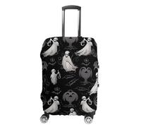 FekiLoot Halloween Goth Travel Luggage Cover Anti-Scratch Suitcase Cover Elastic Luggage Protector Fits 19-28 Inch Case, white, L, Stylish