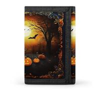 FekiLoot Halloween Party Wallet for Women Men Trifold Wallet Large Front Pocket Wallets Travel Slim RFID Blocking Wallets Coin Purse Credit Card Holder