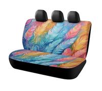 FekiLoot Hand Drawn Feathers Car Back Seat Covers Waterproof Auto Bench Seat Cover Accessories for Dogs, Universal Auto Rear Seats Protector Comfort Backseat Car Covers for Cars, Vans, Trucks