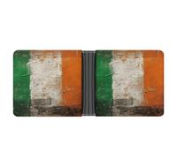 FekiLoot Hand Drawn Flag Pattern Leather Wallet Double-Sided Different Images Bifold Wallet Ultra Strong Stitching Slim Wallets