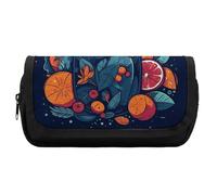 FekiLoot Hand Drawn Fruit Pattern Pencil Case Portable Zipper Large Capacity Pencil Bag Handheld Multi Function Portable Pencil Pouch Organizer for Family Office Supplies