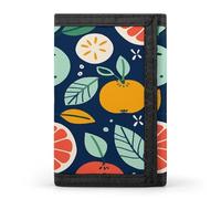 FekiLoot Hand Drawn Fruits Wallet for Men Slim Minimalist Trifold Wallet with ID Window And Credit Card Holder