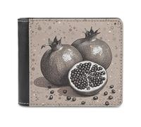 FekiLoot Hand Drawn Fruits Wallet Large Capacity Slim Bifold Wallet with Multiple Card Slots PU Leather Men Purse