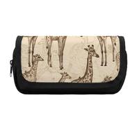 FekiLoot Hand Drawn Giraffes Pencil Case Portable Zipper Large Capacity Pencil Bag Handheld Multi Function Portable Pencil Pouch Organizer for Family Office Supplies